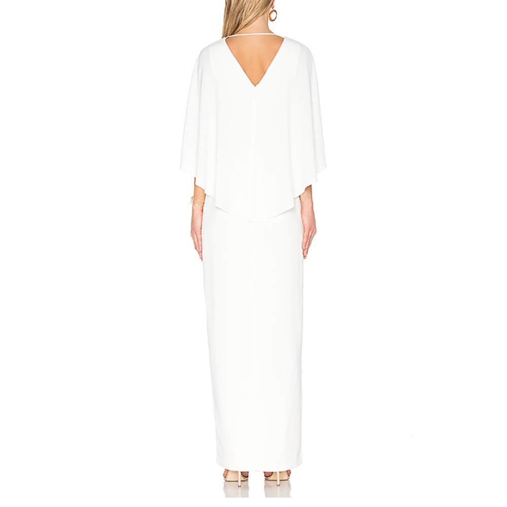 Halston Heritage Cape Gown Chalk